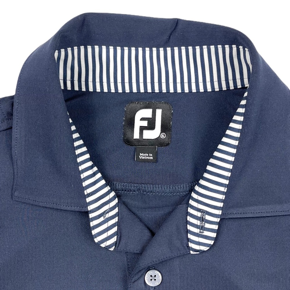 Footjoy Men’s Navy Cider Ridge Golf Club Solid Lisle Self Collar Pro Dry Polo XL - Picture 9 of 10